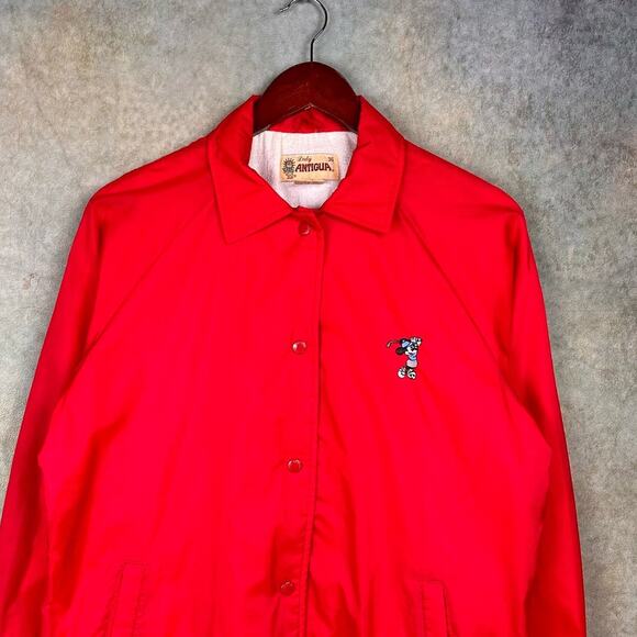 Vintage 80s Disney Minnie Mouse Golf Jacket Womens Sz 36 Red Button Up Collared - Picture 2 of 7